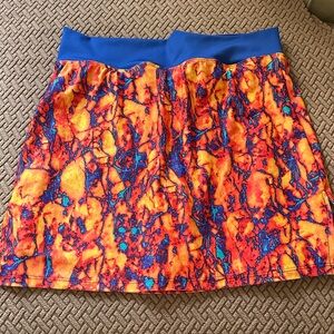 Vibrant Orange and Blue Women's Skirt